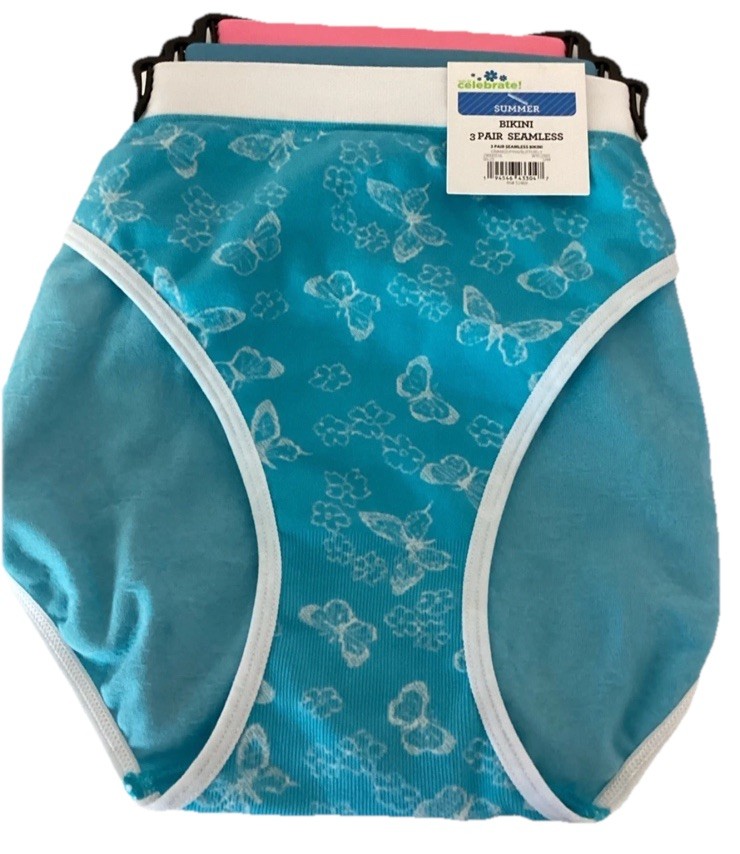 Small 3 Pack Seamless Bikini Panties Size S 4/6 Celebrate Summer Butterflies