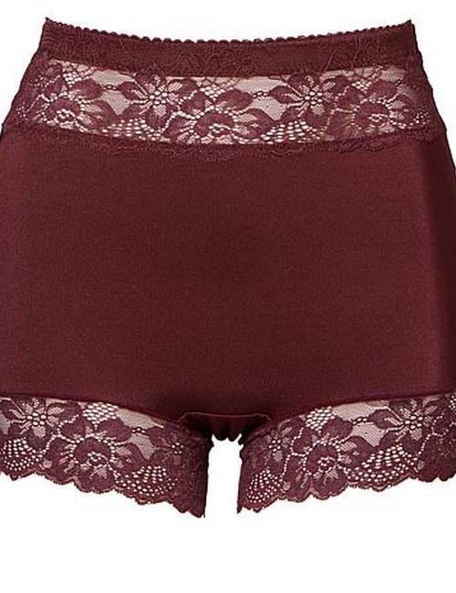 Rhonda Shear Wine Red Pinup Panty Lace Trim Retro Panties Valentines New