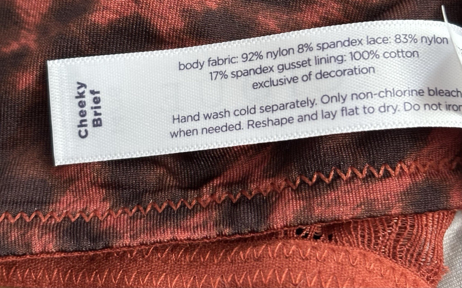 Plus Size 14/16 Lane Bryant Cacique Cheeky Brief Panty Red Orange Leopard Lace