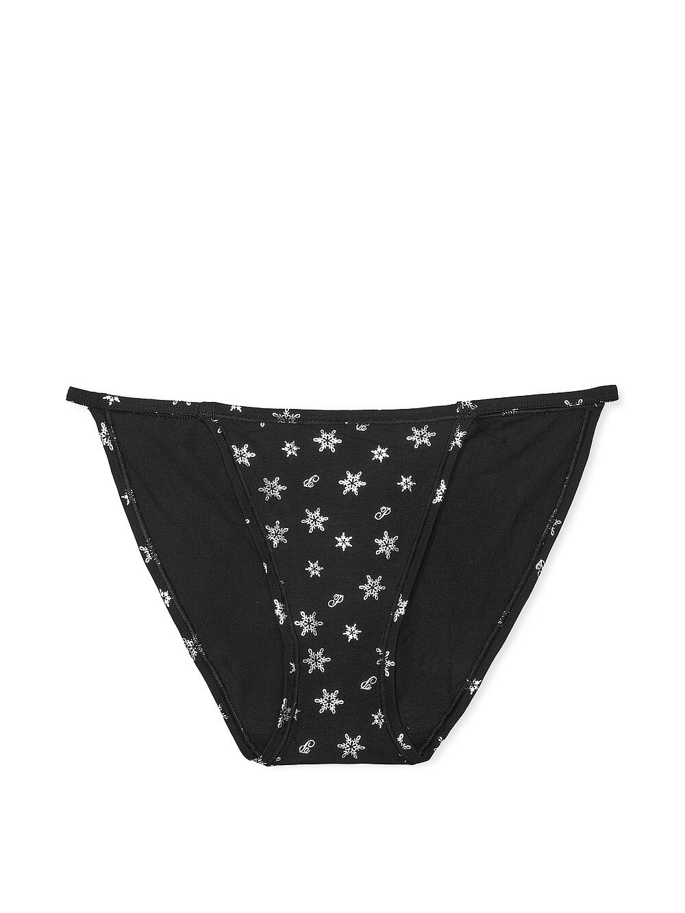 Victoria’s Secret PINK – M Cotton String Bikini Panty – Black Snowflake Medium