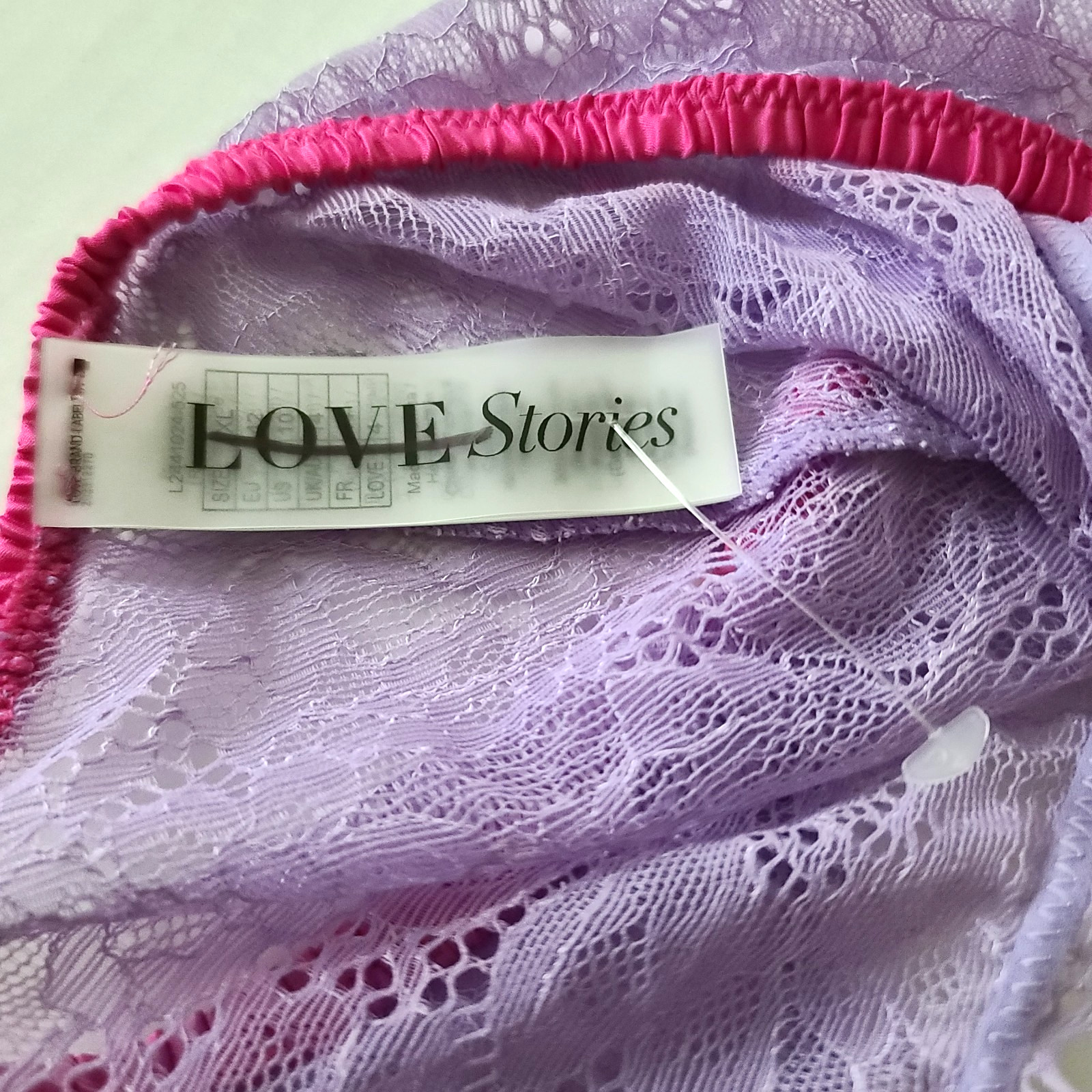 Love Stories Wild Rose Lace Satin Brief Panty Pink US Sz 10 M Flirty Sexy NWOT