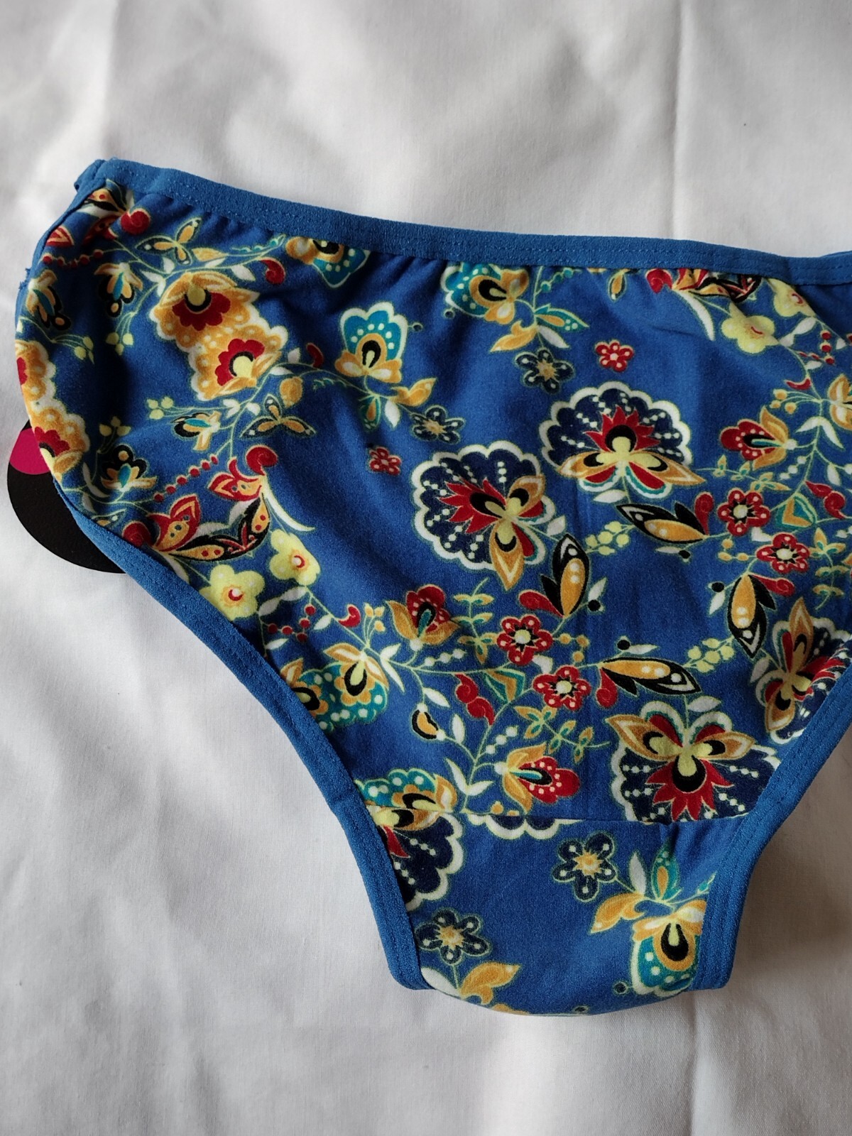 CLOVIA SMALL BLUE FLORAL STRAPPY HIPSTER PANTY COTTON SPANDEX NEW WITH TAGS