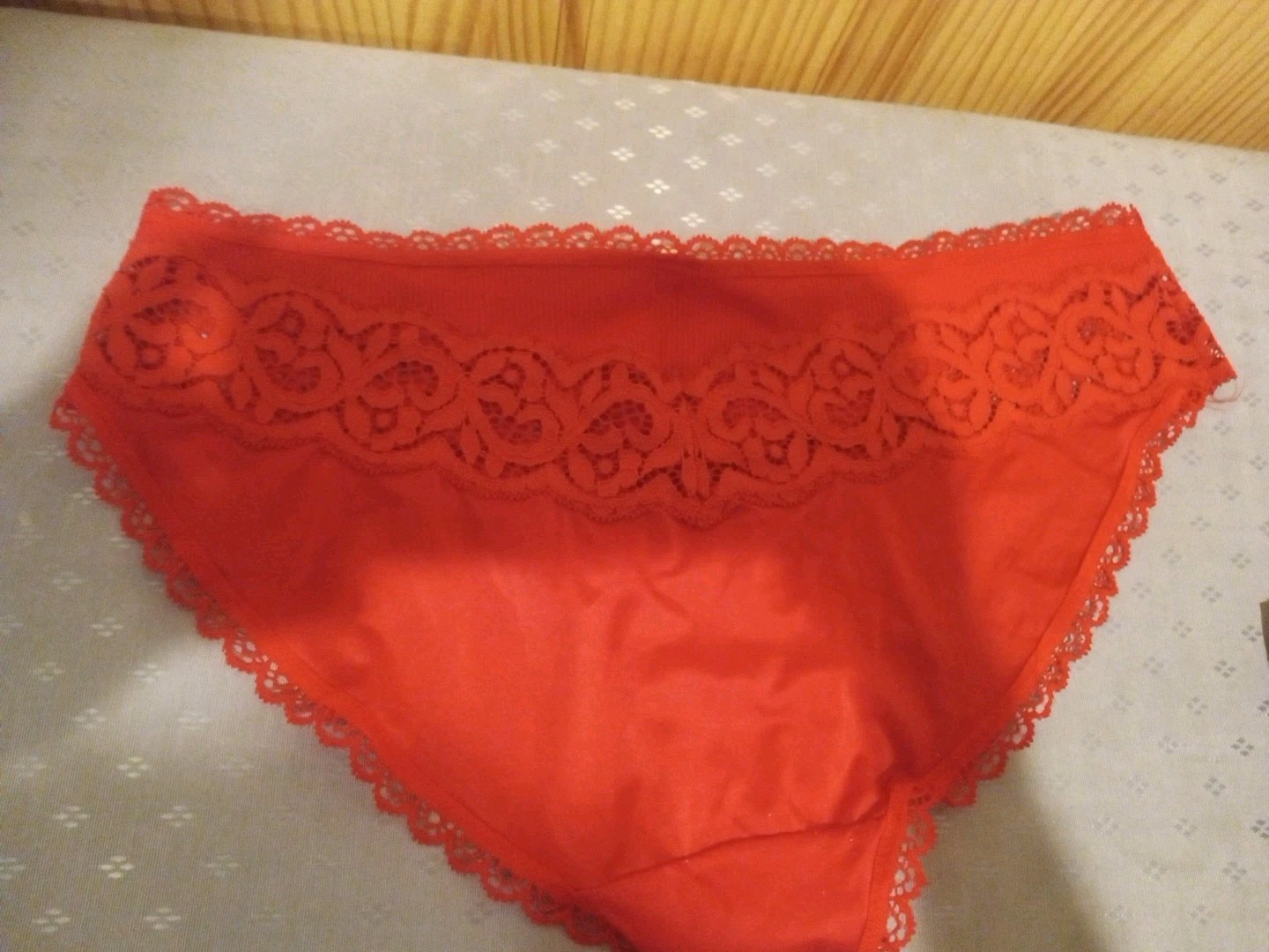 Victoria’s Secret &Pink, 2 Red Panties (Medium) 1 Black Panty (Large) Lace Trim