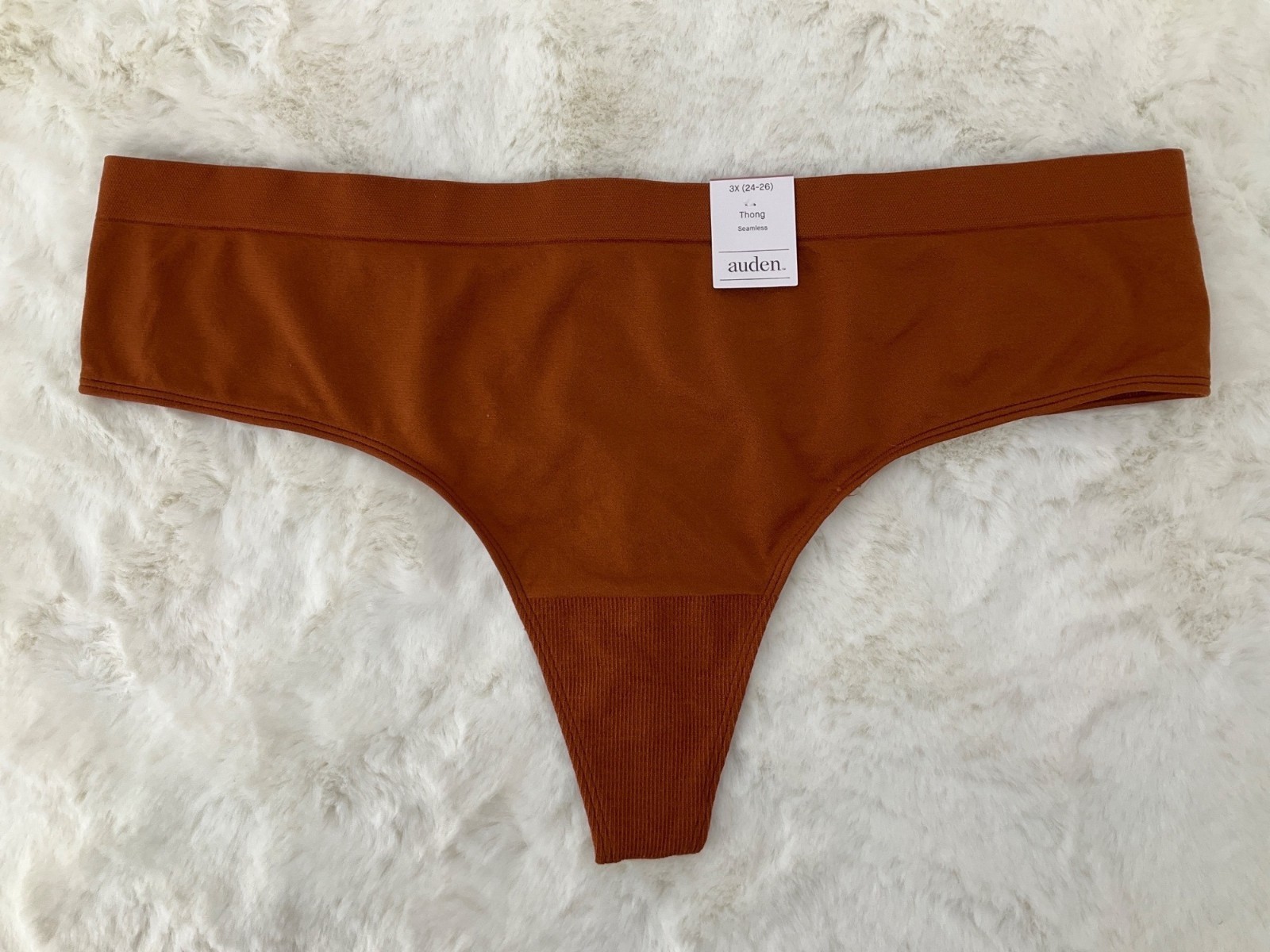 Auden Seamless Thong Womens Plus size 3X (24-26) Rust brown New with tags