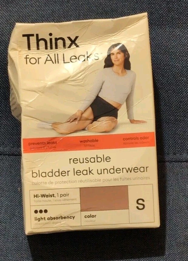 Thinx Leaks Underwear Reusable Bladder Leak, Hi-Waist, Light Absorbency S