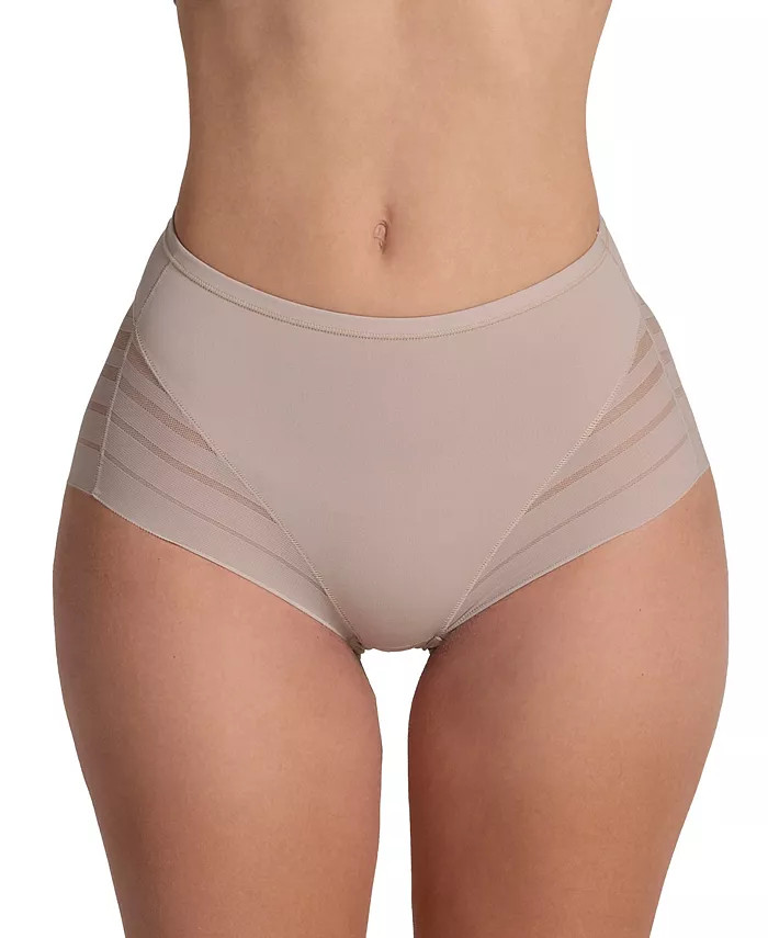 Leonisa Lace Stripe Undetectable Classic Shaper Panty Light Beige Size M NWT
