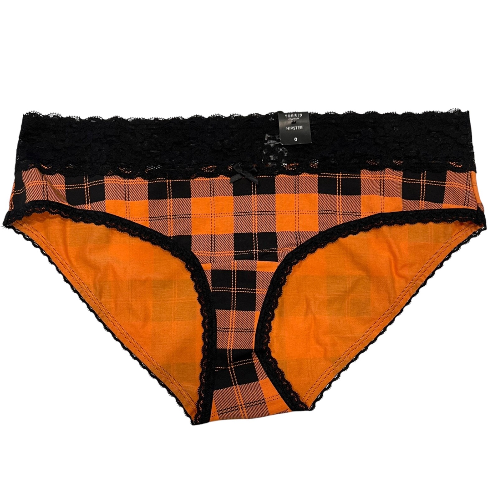 NWT TORRID Hipster Pantie Sz 0X-1X4X Black Orange Jersey Lace Checks Plaid