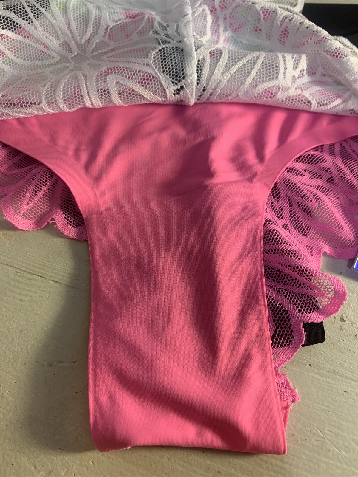XOXO Bikini Panty Womens Sexy Underwear 3 Pack Small Pink Lace Tie Dye