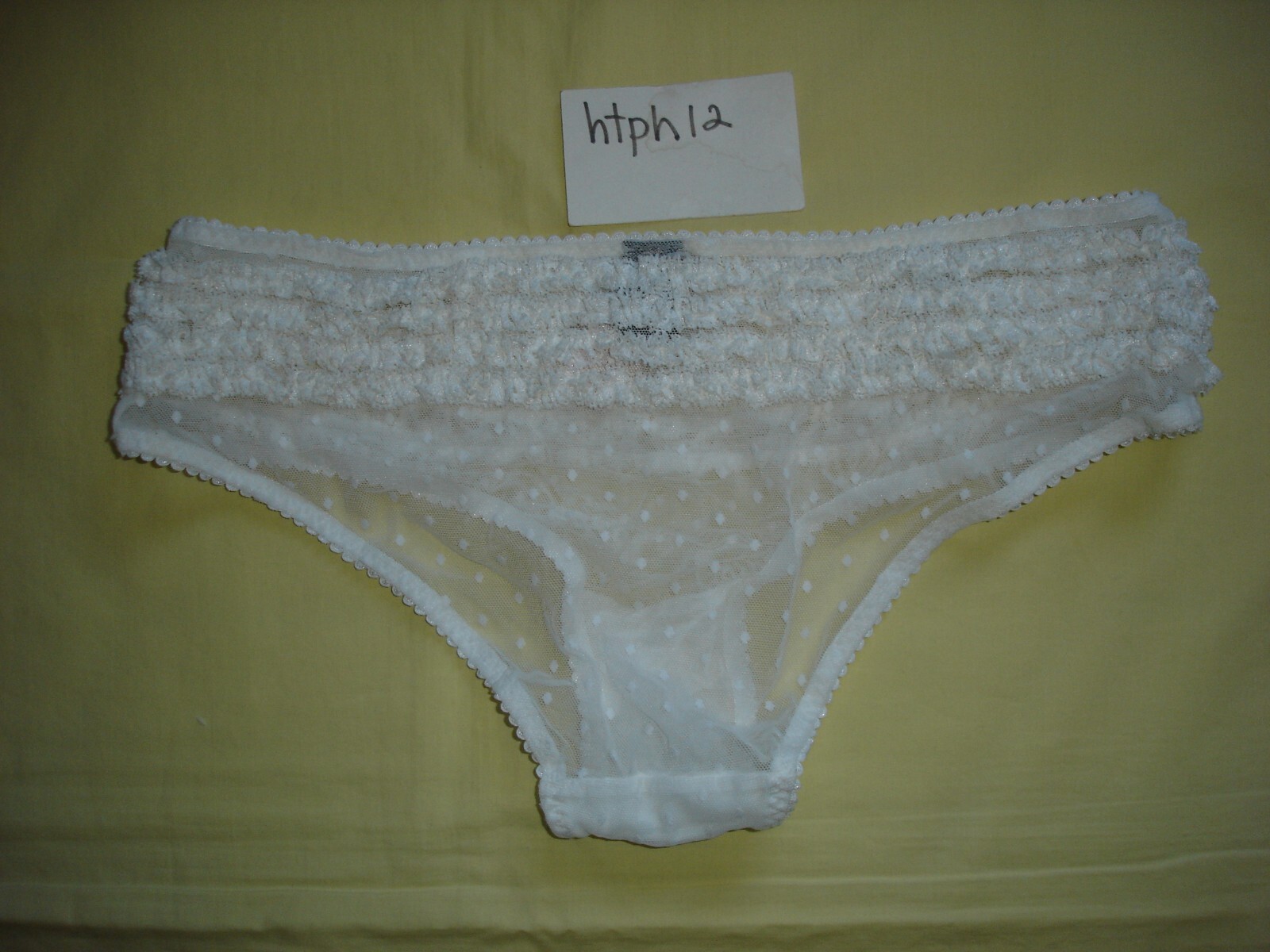 NWT New Victoria’s Secret White Ruffles Mesh Bows Hiphugger Panties S Vintage