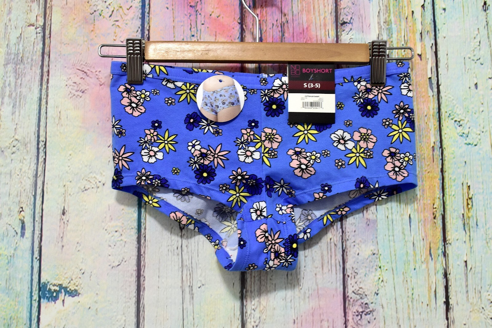 Women’s No Boundaries Juniors Cotton Boyshorts SMALL (3-5) Floral NWT