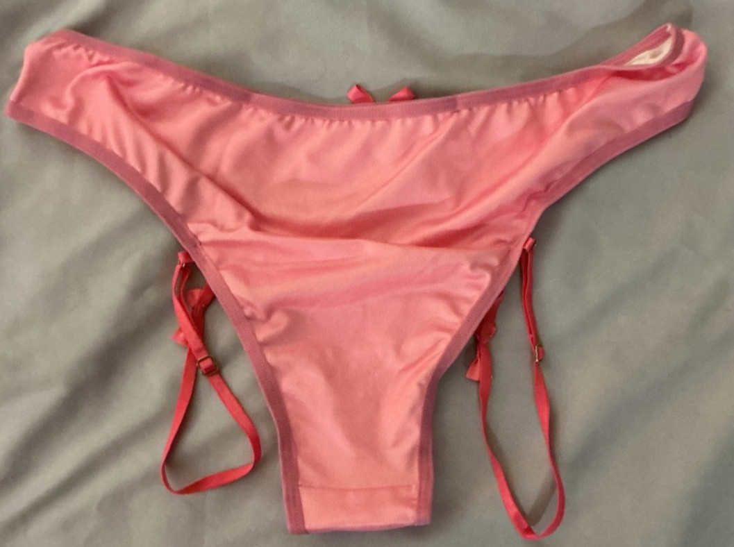 Sanrio Hello Kitty Cute Cat Print Thin Strap Brief Panty with Leg Ring Bow L