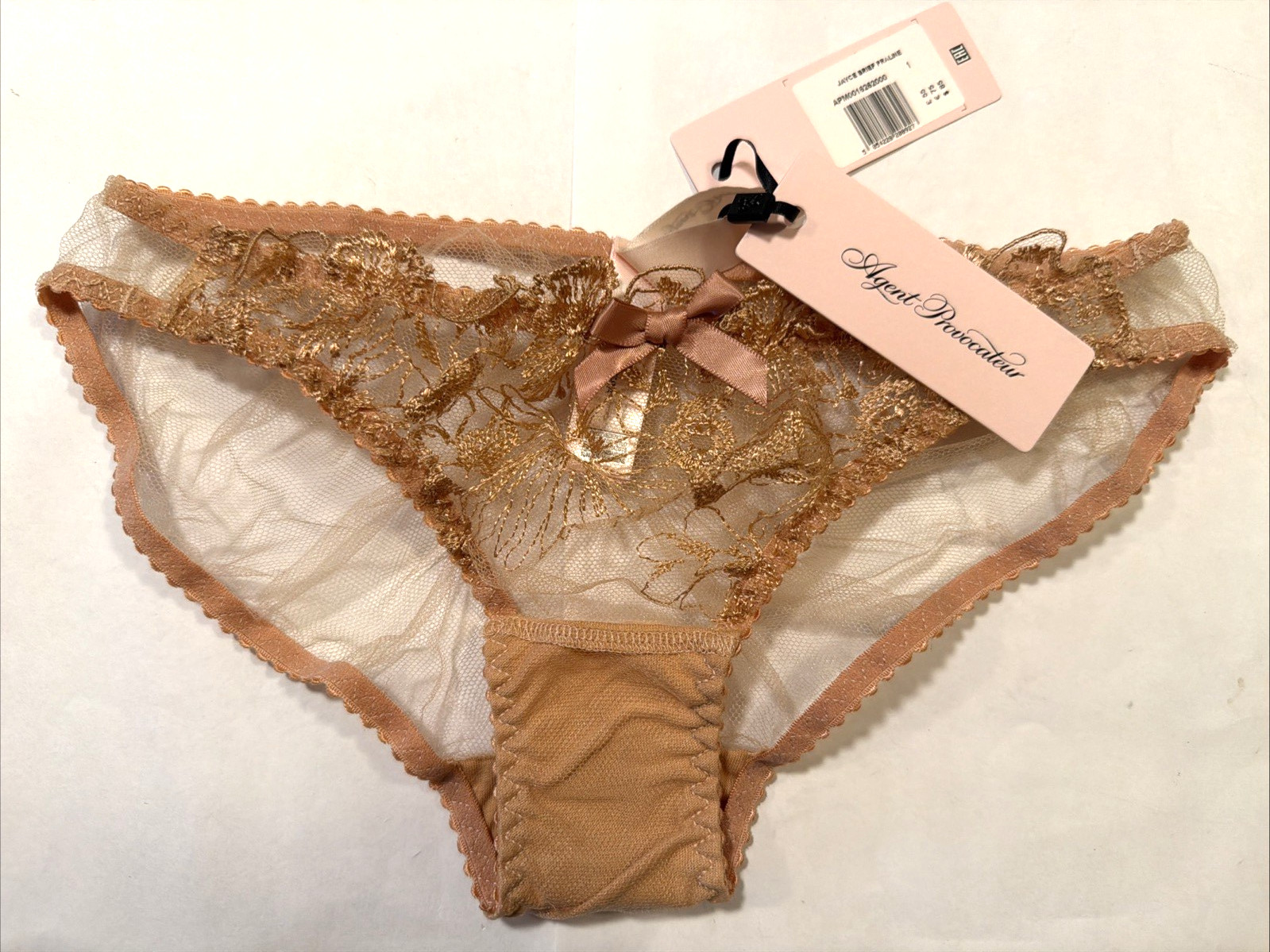 Agent Provocateur Jayce Lace Panty Brief In Praline NWT Size 1 hipster sexy NEW