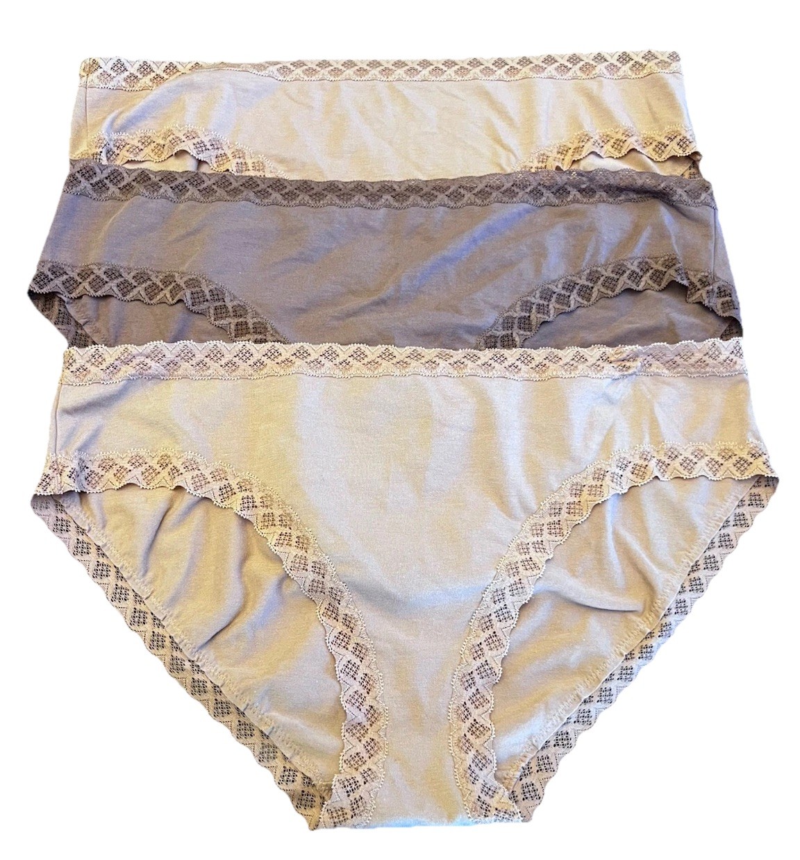 Natori 3-Pack Bliss Girl Brief Panty 156058 New Multi Cafe, Tan XXL
