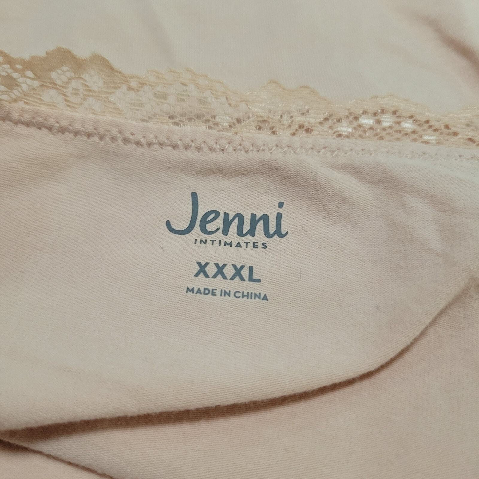 Jenni Women’s Lace Trim Hipster Underwear Panties Chai Nude NWT Plus Size XXXL