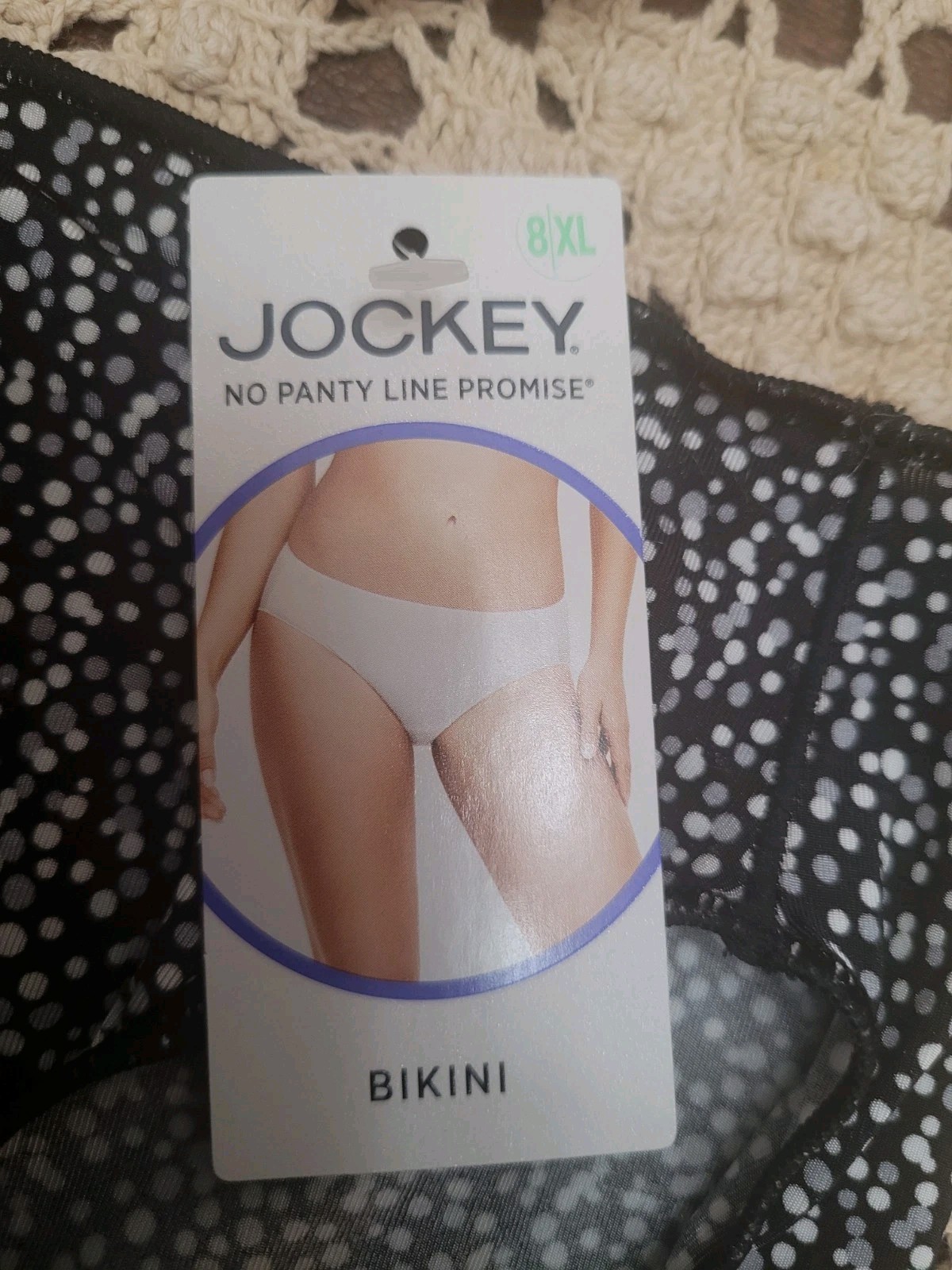 JOCKEY No Panty Line Promise Bikini Panty 1370 SeXy Polka Dots Size 8/XL ~nwt