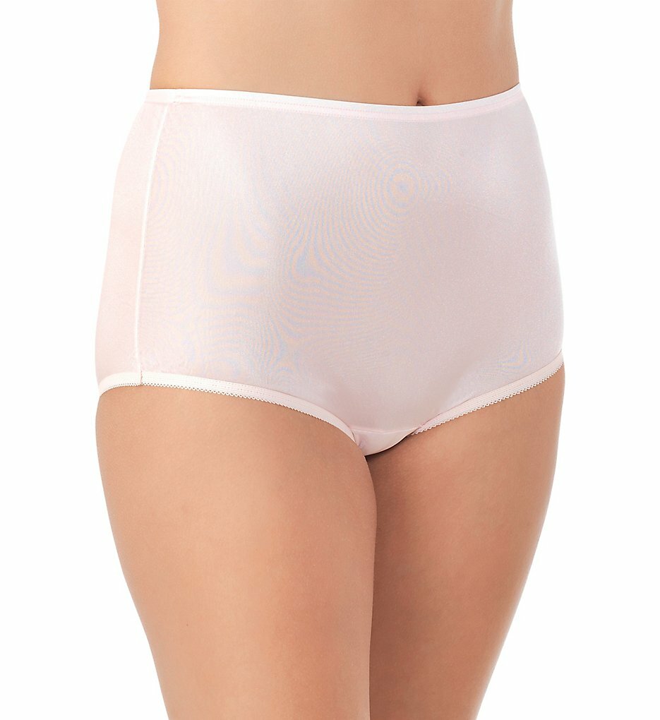 Vanity Fair Perfectly Yours 100% Nylon Full-Cut Blushing Pink Brief Size 9/2XL