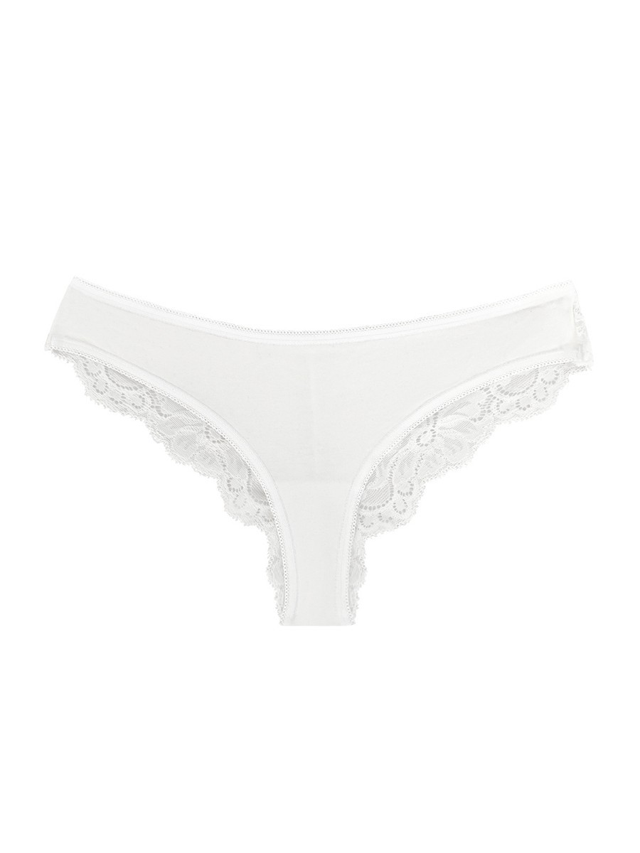 Lace Patchwork Thong Underwear Women’s Solid Color – Medium Stretch Regular Fit