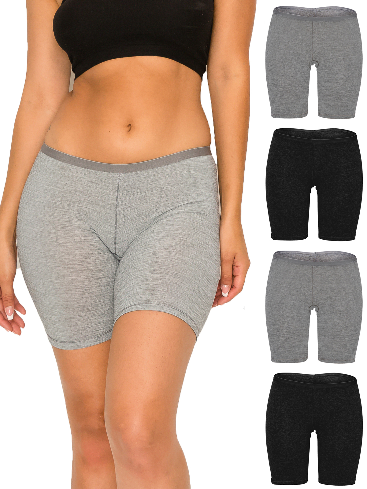 Moisture Wicking Underwear for Women – Long Leg 6.5″ Boyshort Briefs Multi-Pack
