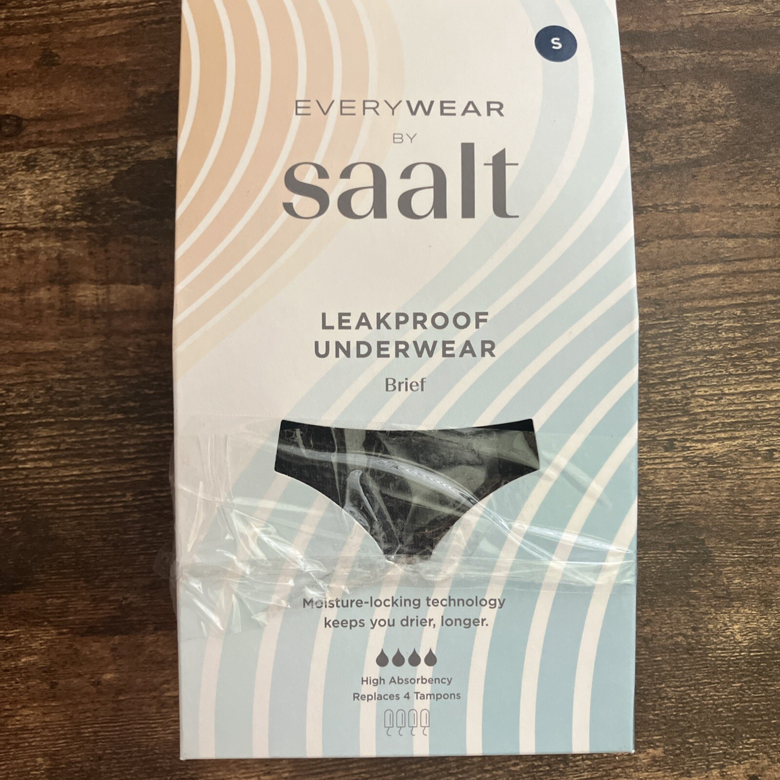 Everywear by Saalt Black Leakproof Underwear Brief w/ High Aborbency – Small