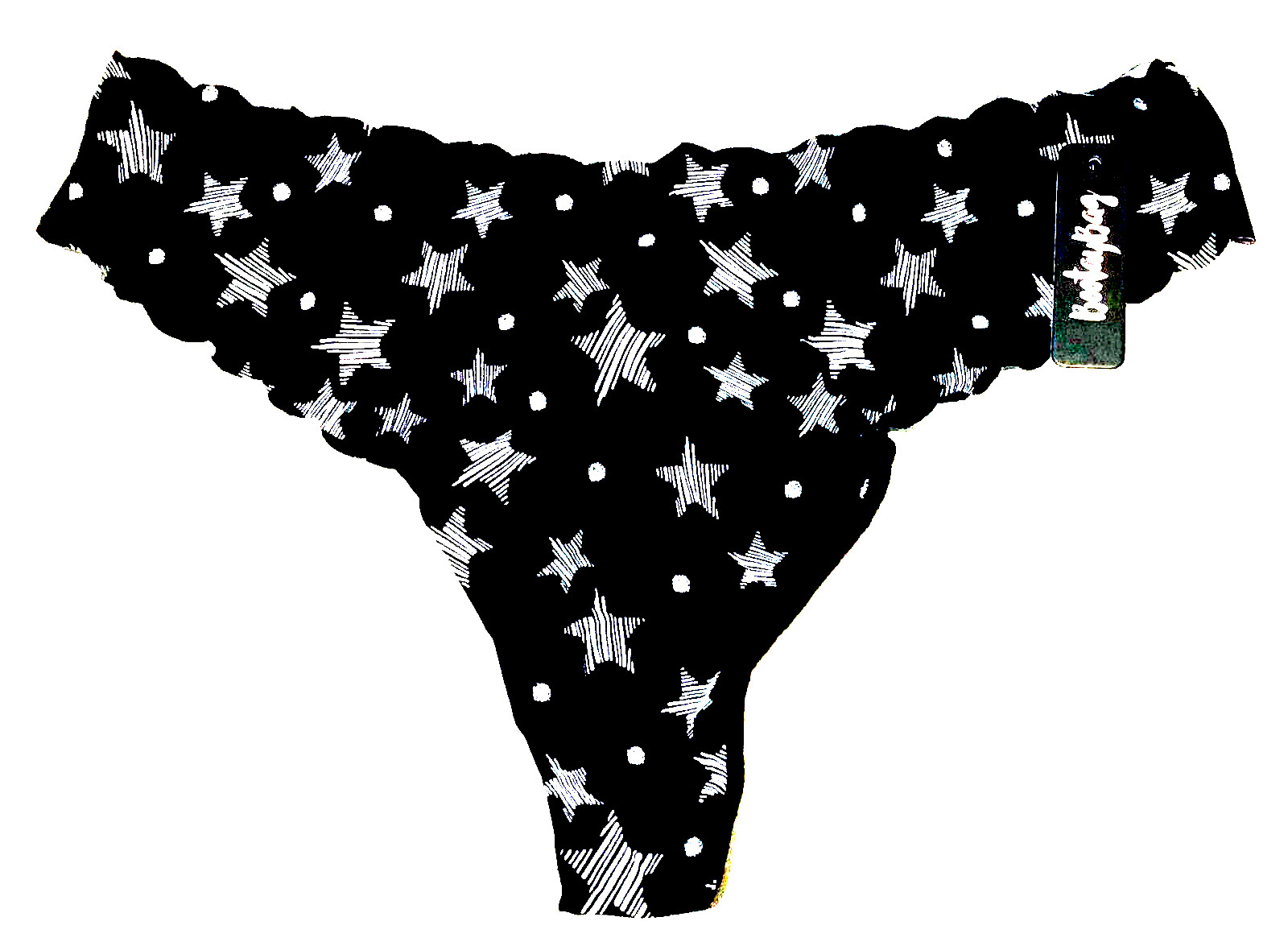 small – NWT Bootaybag thong panties white stars $14 tag (b33)