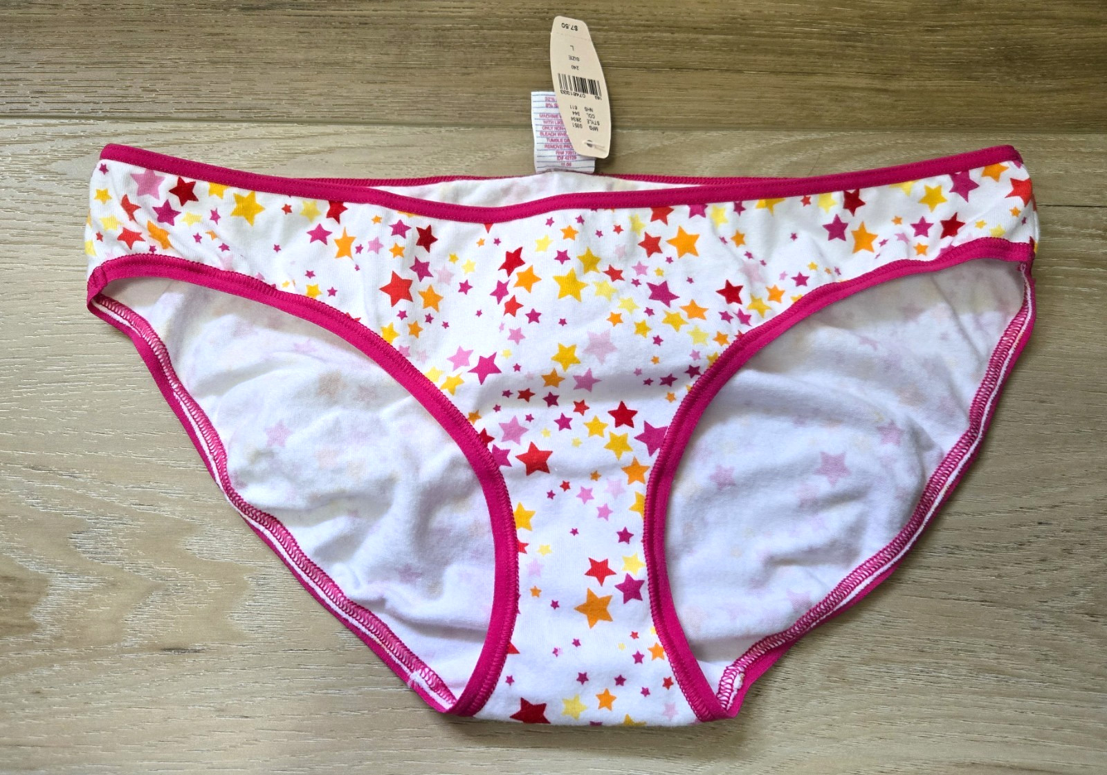 NWT Vintage Victoria’s Secret PINK Stars Cotton Extra Low Rise Bikini Panties L