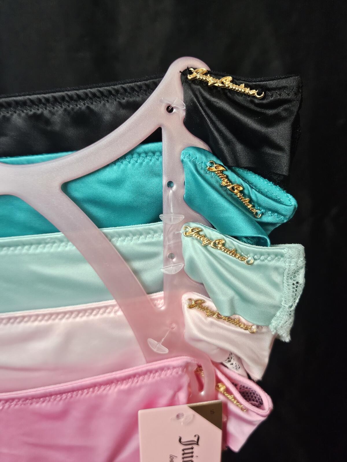 Juicy Couture 5 Pack Lace Back Panties Size Small Y2K Logo JC7324 HTF NWT E/38