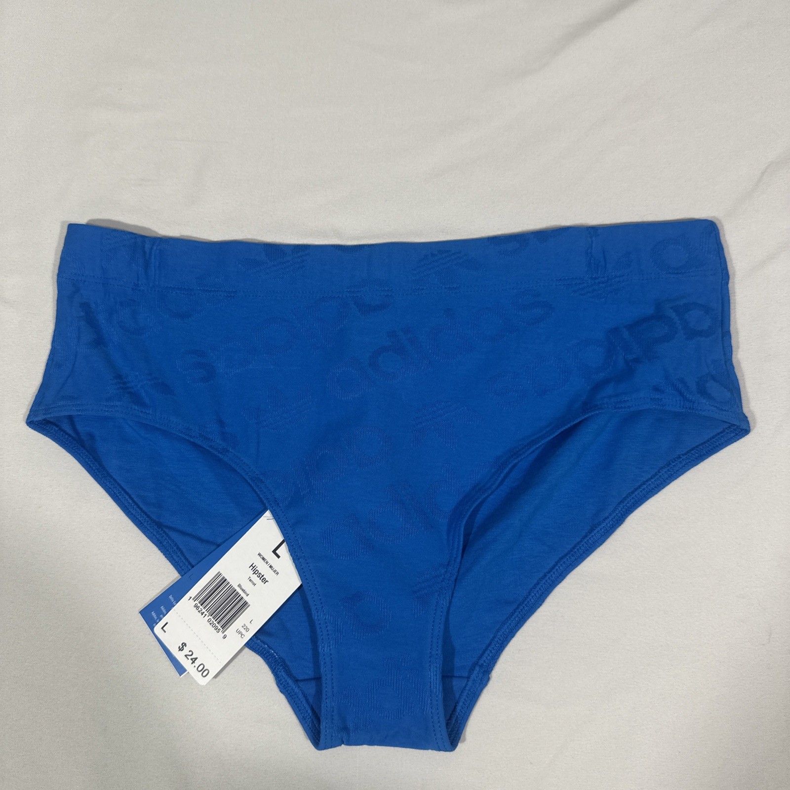 NWT $24 Adidas [ Large ] 4A4H68 Terrot Flex Cotton Hipster Panty Bluebird U1434