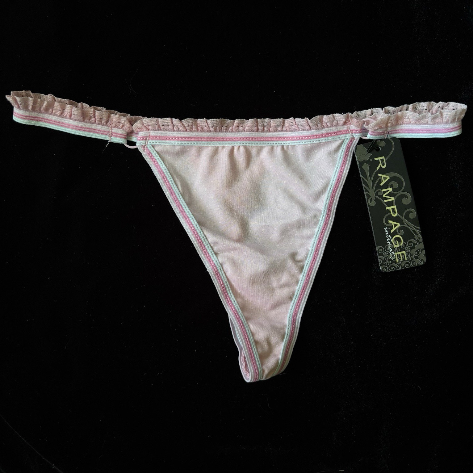NEW w/ Tags Vintage Deadstock Rampage Thong Panties S/Small Pink