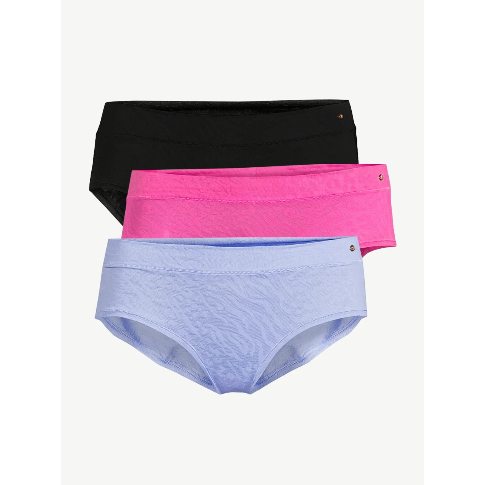 Sofia Intimates Women’s Lace Hipster Panties 3 Pk Size M Rose/hydrangea/black