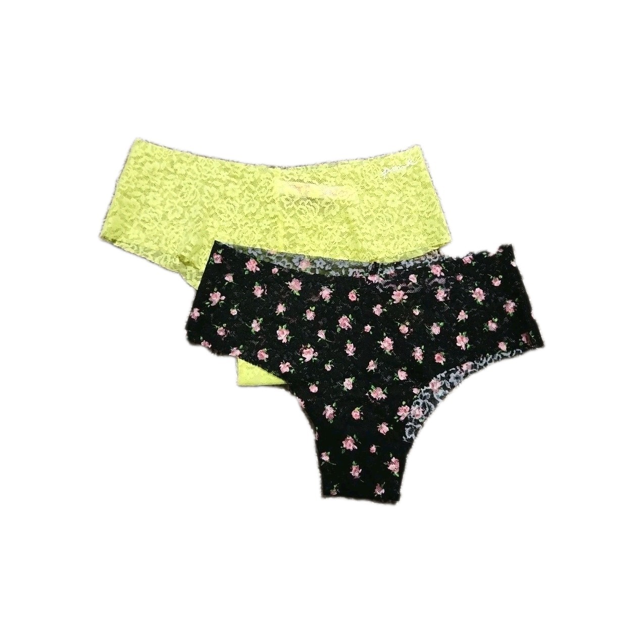 Set Of 2 PINK Victoria’s Secret S/P/Ch 170/68A Cheekster Lace Multicolor Panties