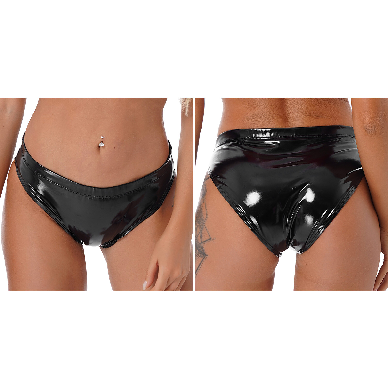 Women Leather Bikini Briefs Hipster Panties Party Knickers Bottoms Underpants