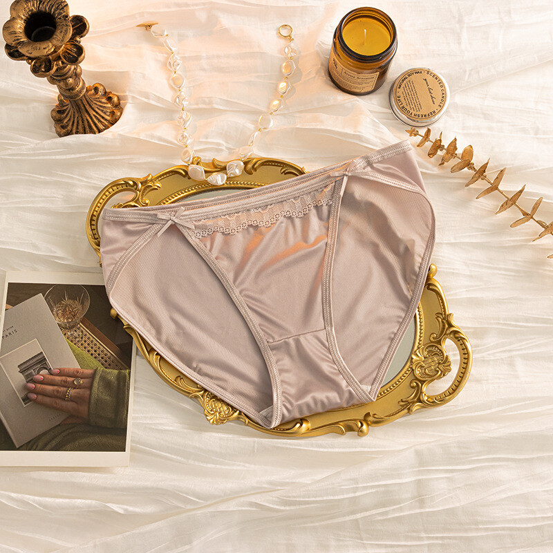 5PCS/LOT Sexy Womens Satin Panties Briefs Low Waist Ladies Underwear Lingeries