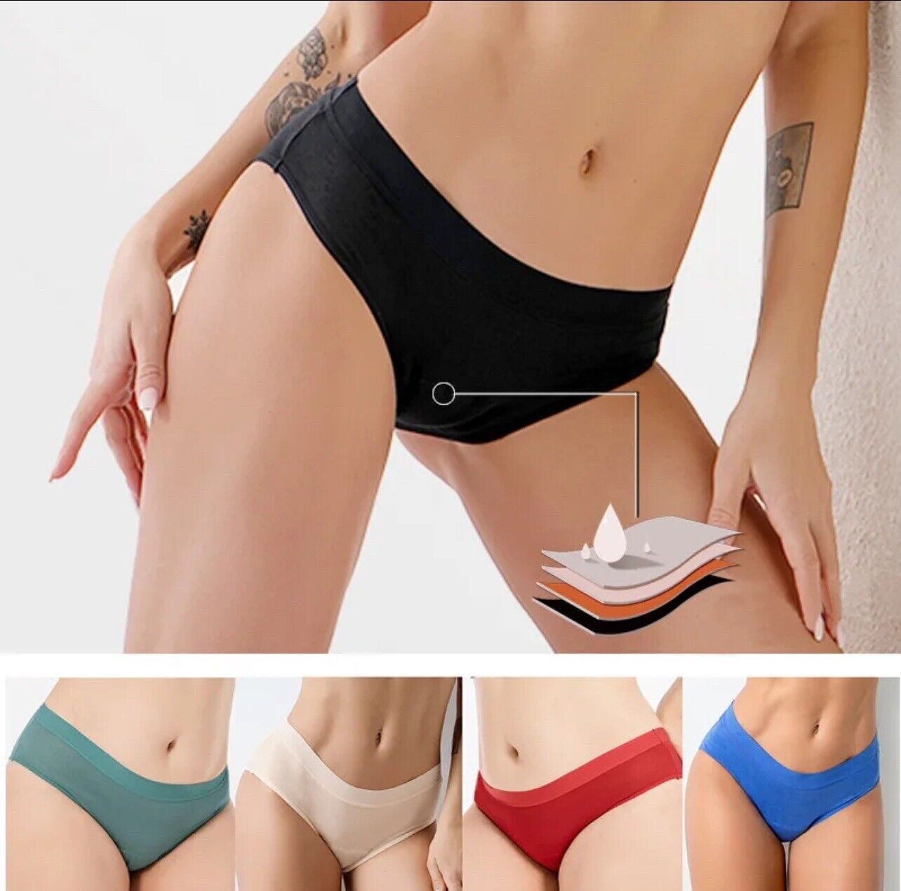 Real Fine Women’s Heavy Flow Leak Proof Underwear Panties Briefs Size 6XL