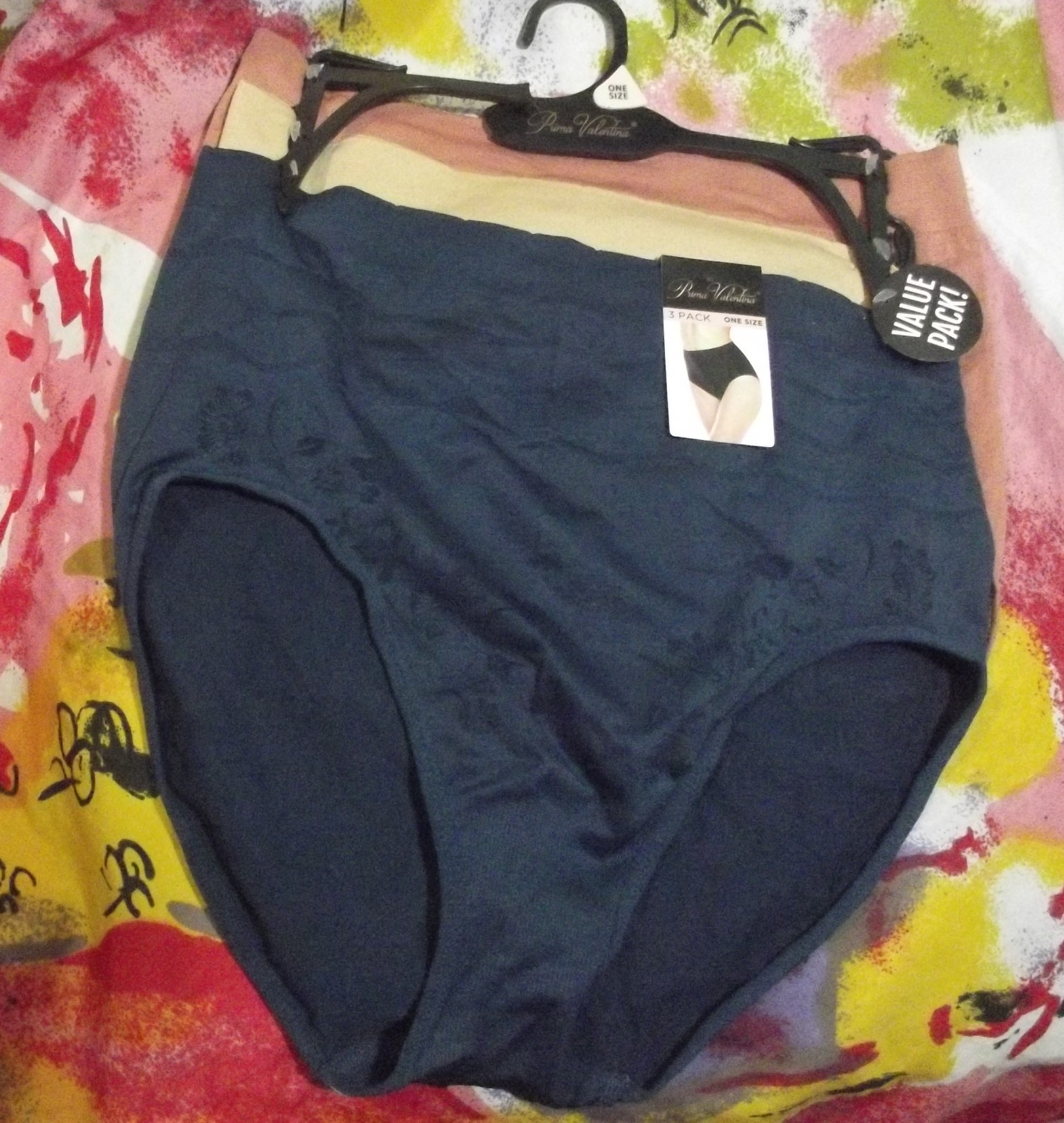 3 NEW PRIMA VALENTINA 16022 NY/BG/RS SEAMLESS TAGFREE MF BRIEF PANTIES ONE SIZE
