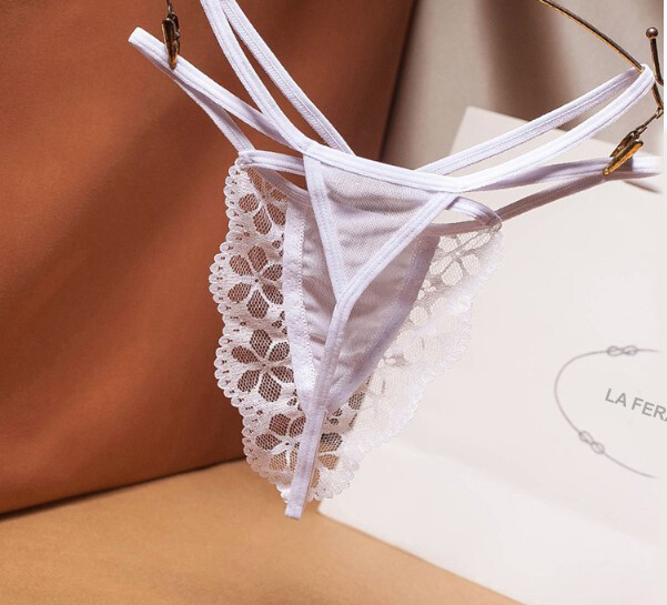 Mini String Tanga transparent Dessous Slip sexy Panty schwarz Reizwäsche S M L