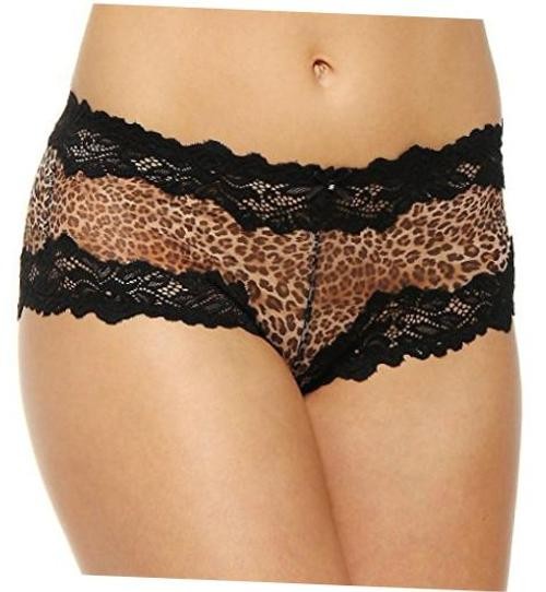 Lunaire Women’s Plus-Size Whimsy Barbados Stretch Mesh Boyshort Panty, Animal,