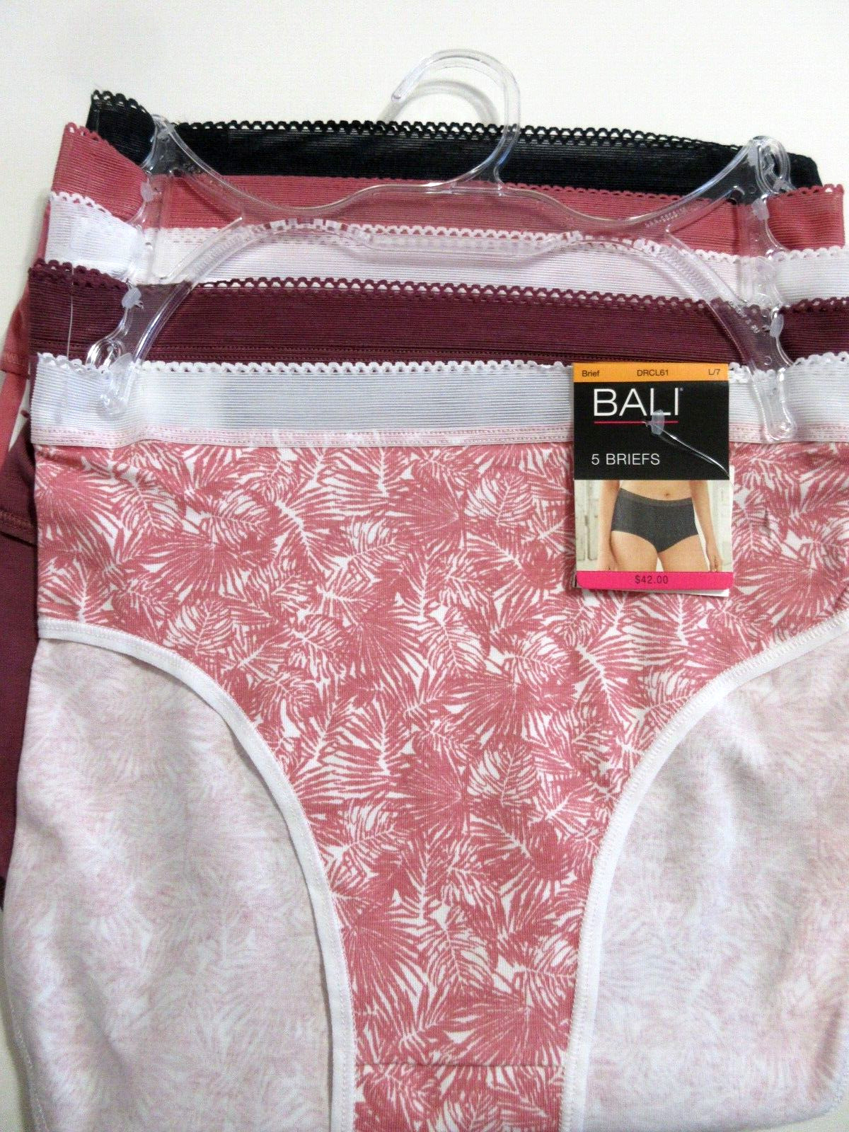 Bali 5-Pair BRIEF Panty underwear Cotton Style DRCL61 multicolor Women~ L/7 $42