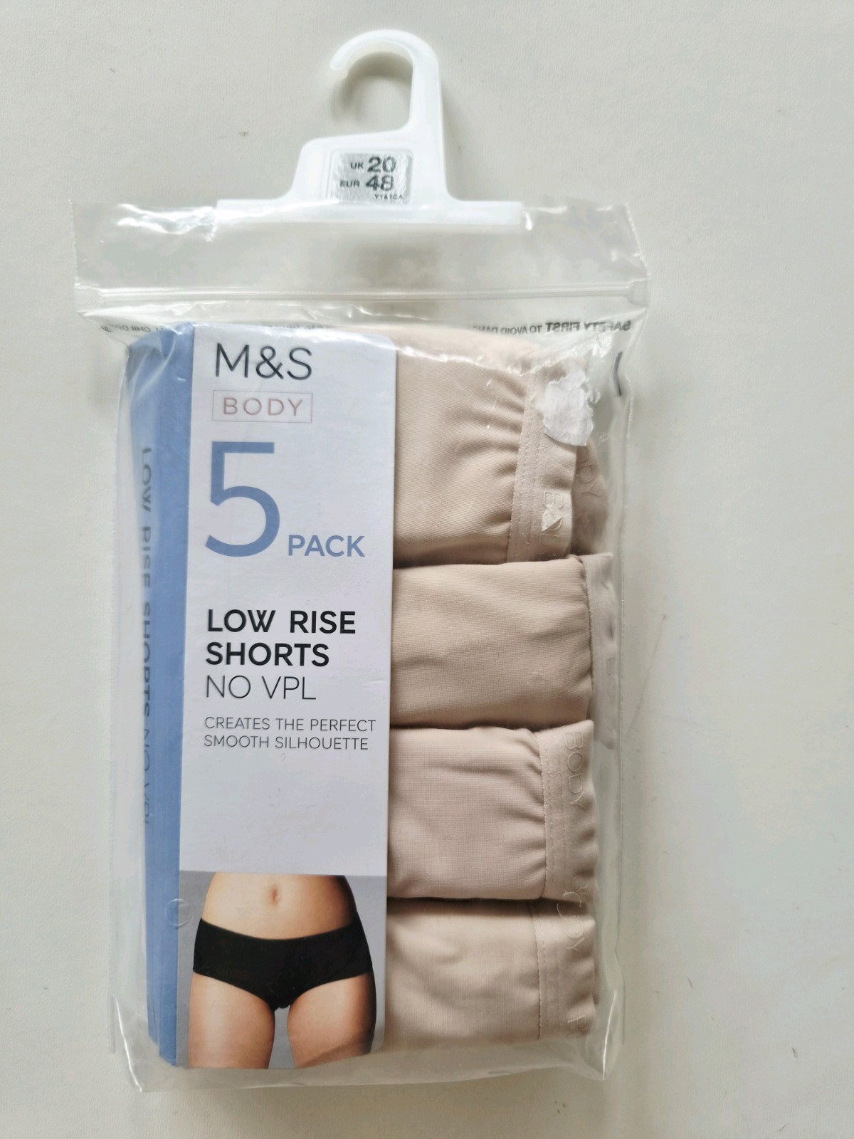 M&S SIZE 20 LOW RISE SHORTS KNICKERS BEIGE NUDE 4 PAIRS NEW MARKS AND SPENCER