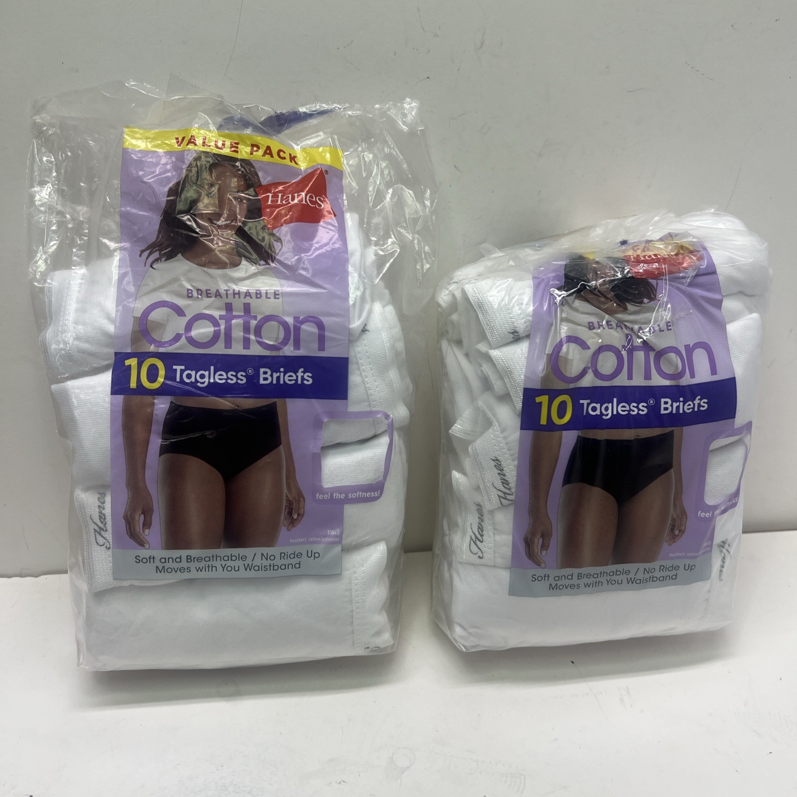 16 Pair Hanes Cotton Tagless Briefs Underwear Panties Size 8 XL NWT FREE Ship