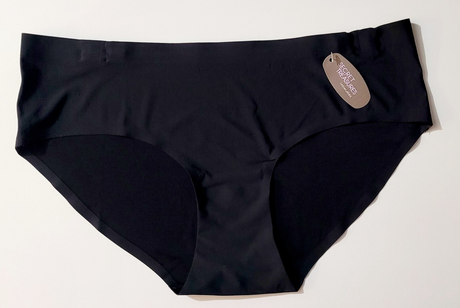 SECRET TREASURES WOMEN’S SEAMLESS HIPSTER PANTIES, 3 Pack Black Bonded Hipsters