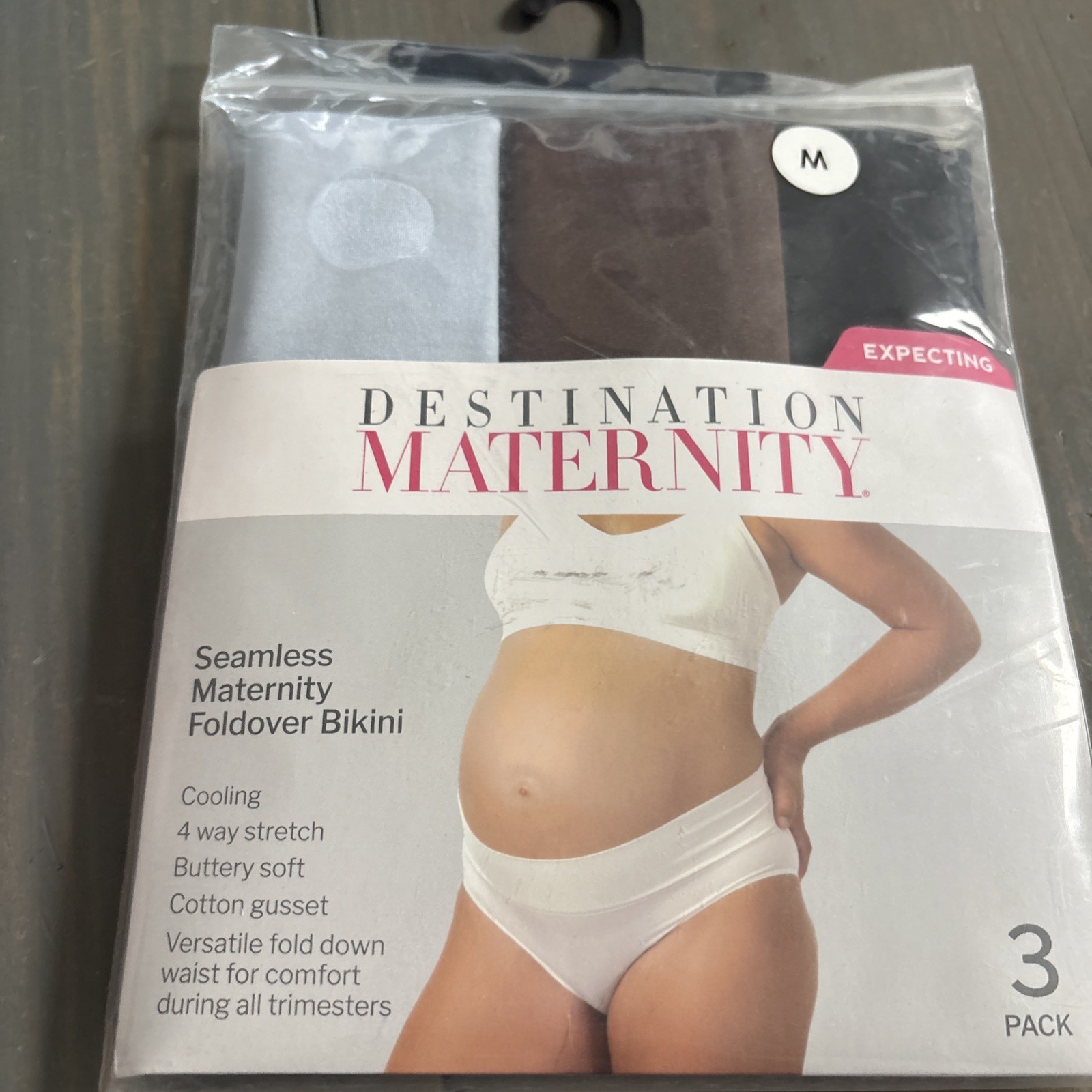 Destination Maternity 3 Pack Seamless Foldover Bikini Womens Underwear Size M E6