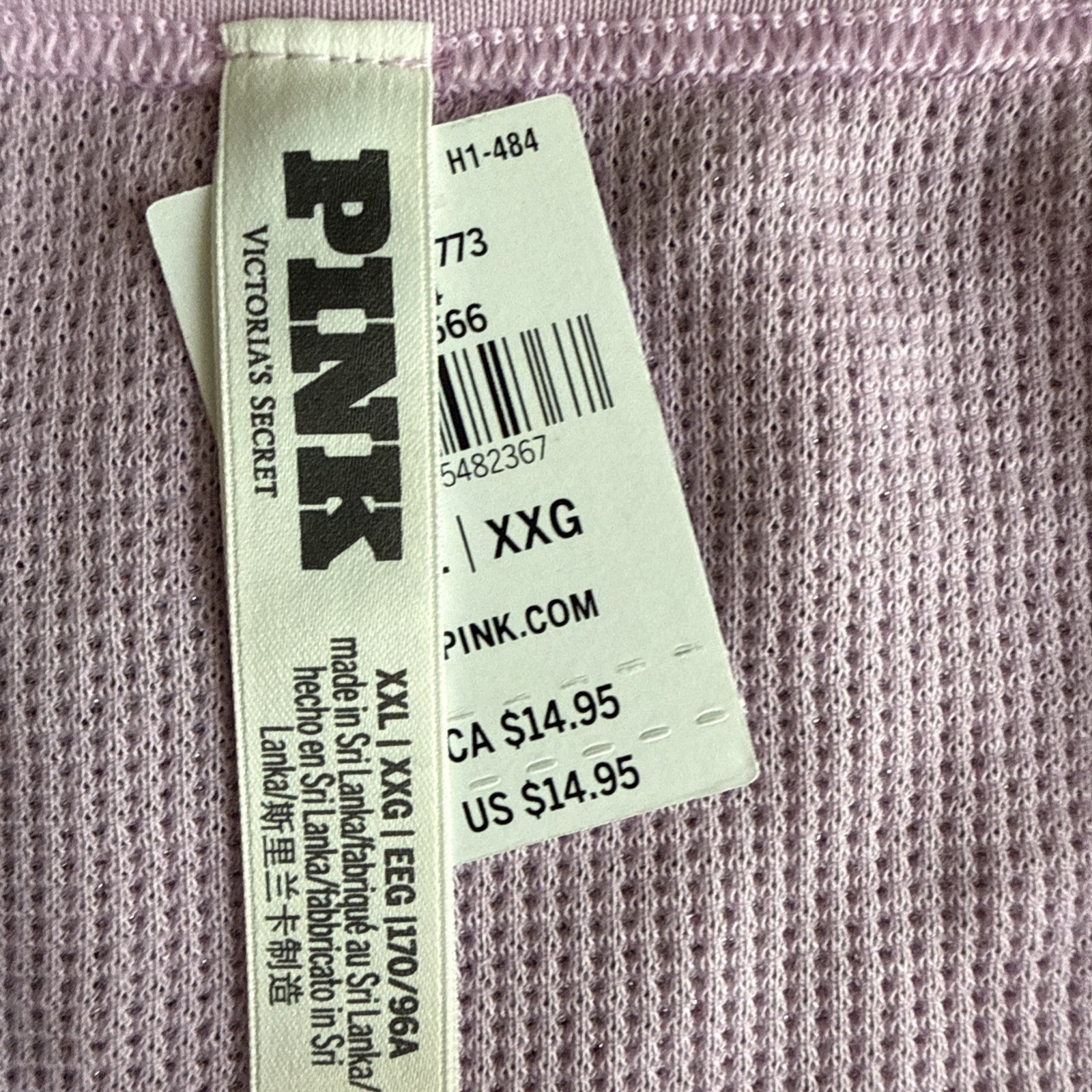 Pink By Victoria’s Secret XXl Lavender Sparkle String Bikini Panties