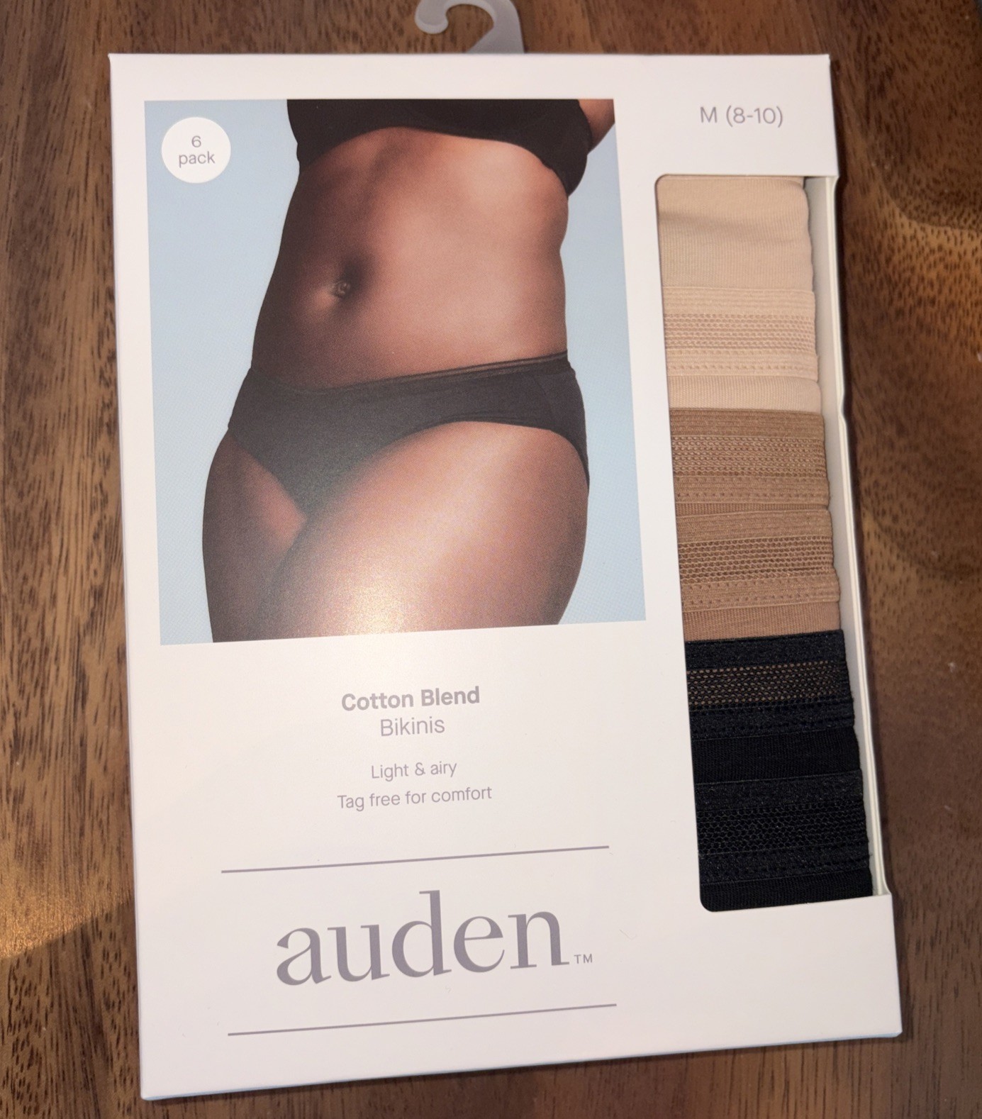 Auden Women’s Cotton Blend Briefs Tag free – Sz M (8-10) – 6 Pack