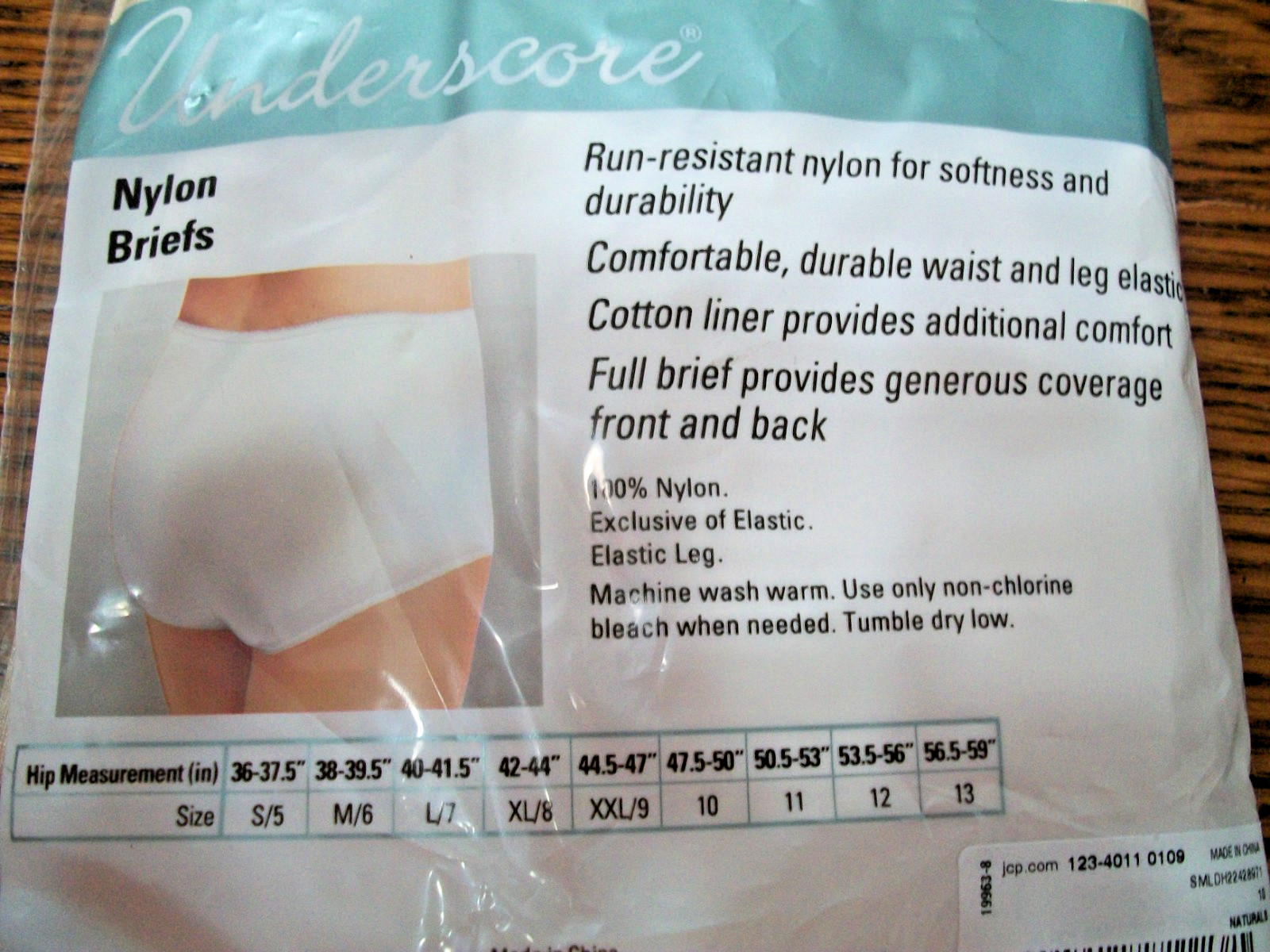 NEW UNDERSCORE PLUS 10 LOT 3 SILKY NYLON BRIEFS PANTIES UNDERWEAR~COTTON LINER~