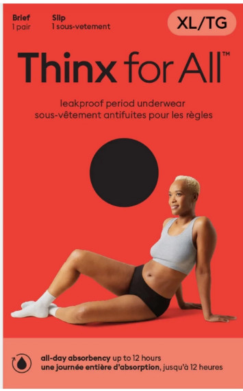 Thinx for All Women’s Comfort Brief Leakproof Period Underwear XL TG Extra Large