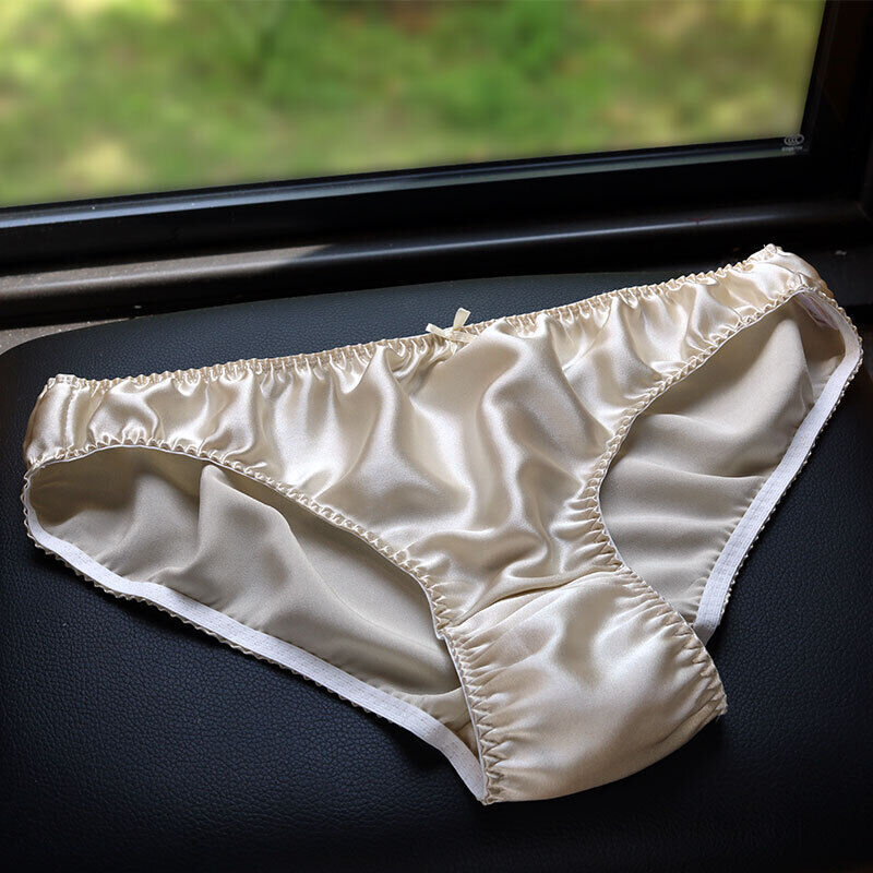 Womens New Silk Panties Hipsters Knickers Undies Drawers Underpants Bow Deco