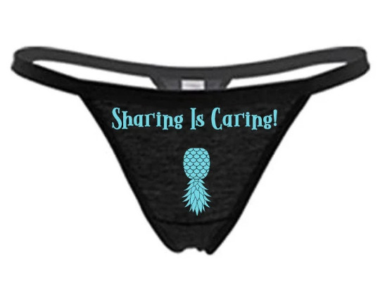 Swingers Black Thong – Sharing Is Caring! – Upside Down Pineapple -Color Choices