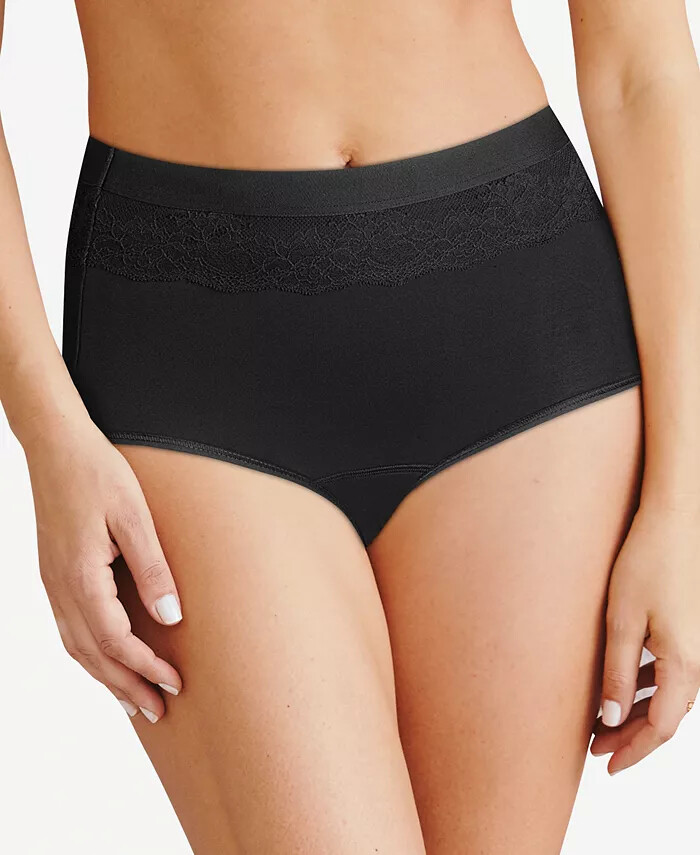 NWOT Bali Women’s M Beautifully Confident Brief Period Underwear DFLLB1 Black