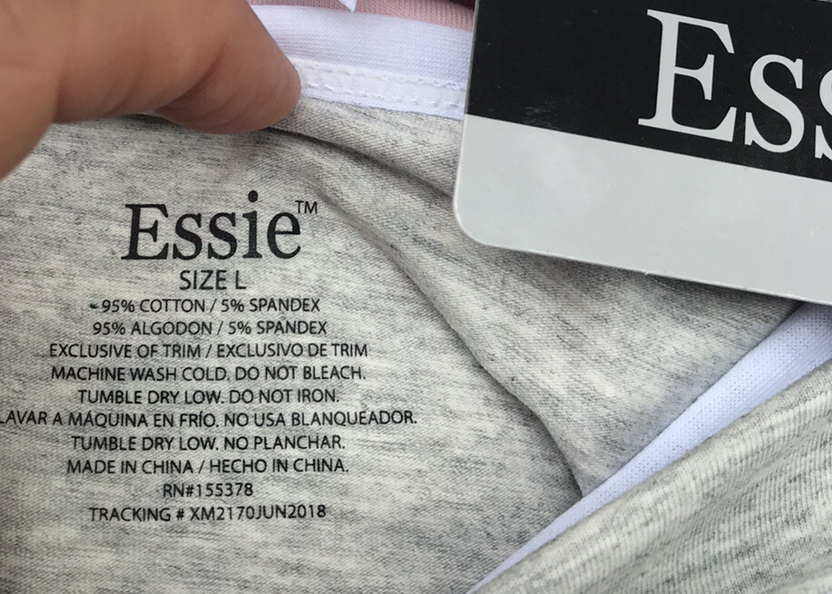 new Essie 3 pack bikini underwear gray pink black cotton Stretchy lace Large L