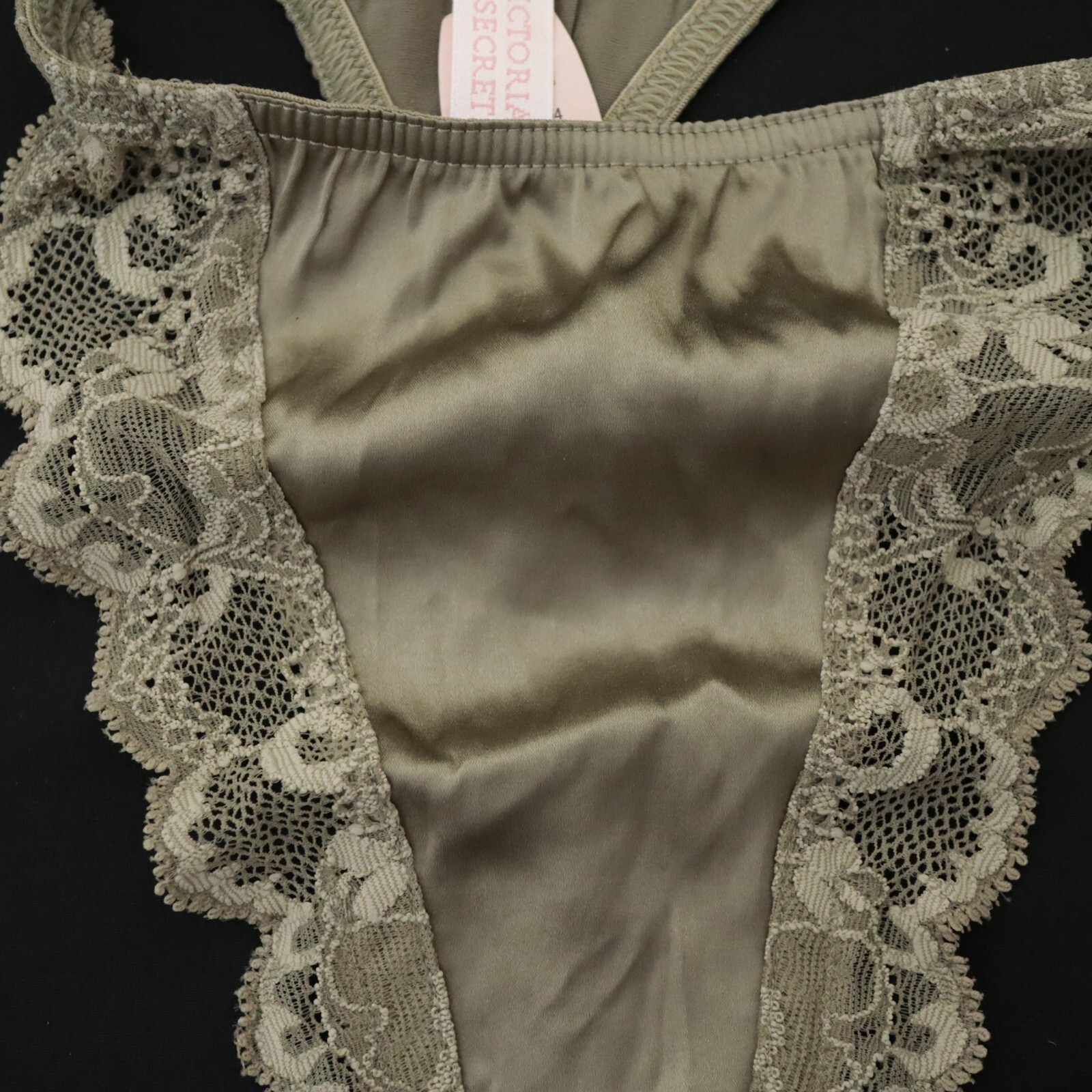 NEW Victoria’s Secret VINTAGE Silk Blend Satin Tie Side Thong Panty MEDIUM